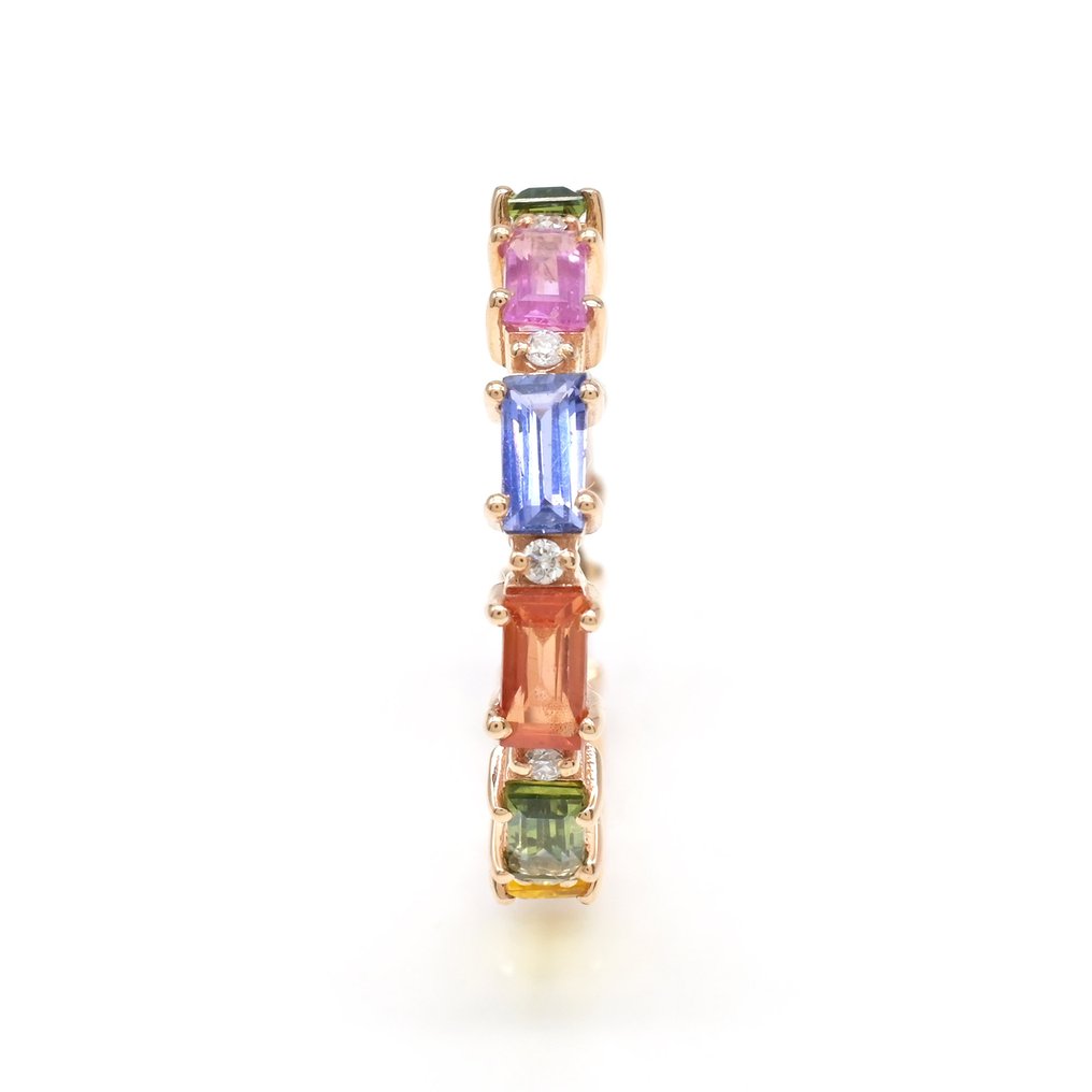 Δαχτυλίδι αιωνιότητας - 14 καράτια Ροζ χρυσό -  2.46ct. tw. Ζαφείρι - Διαμάντι #3.2