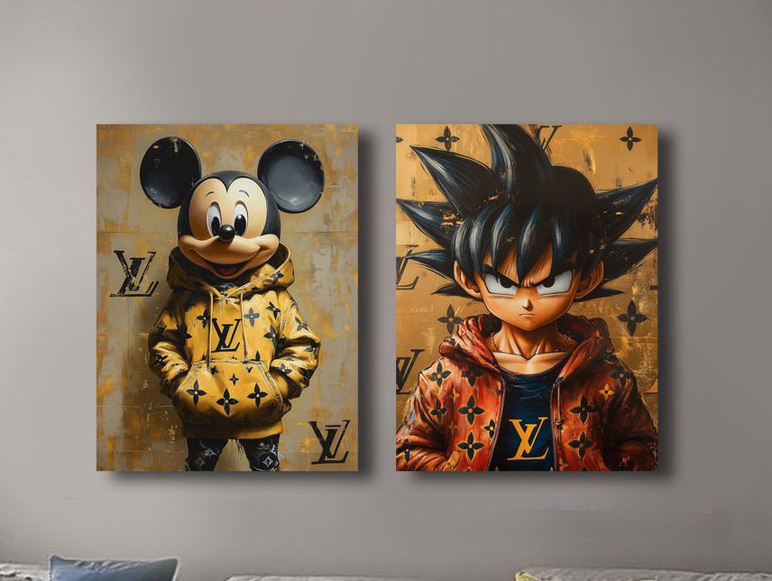 Canvas Fit - Alberto Ricardo - Goku y Mickey en la Era del Street-Lujo #1.0