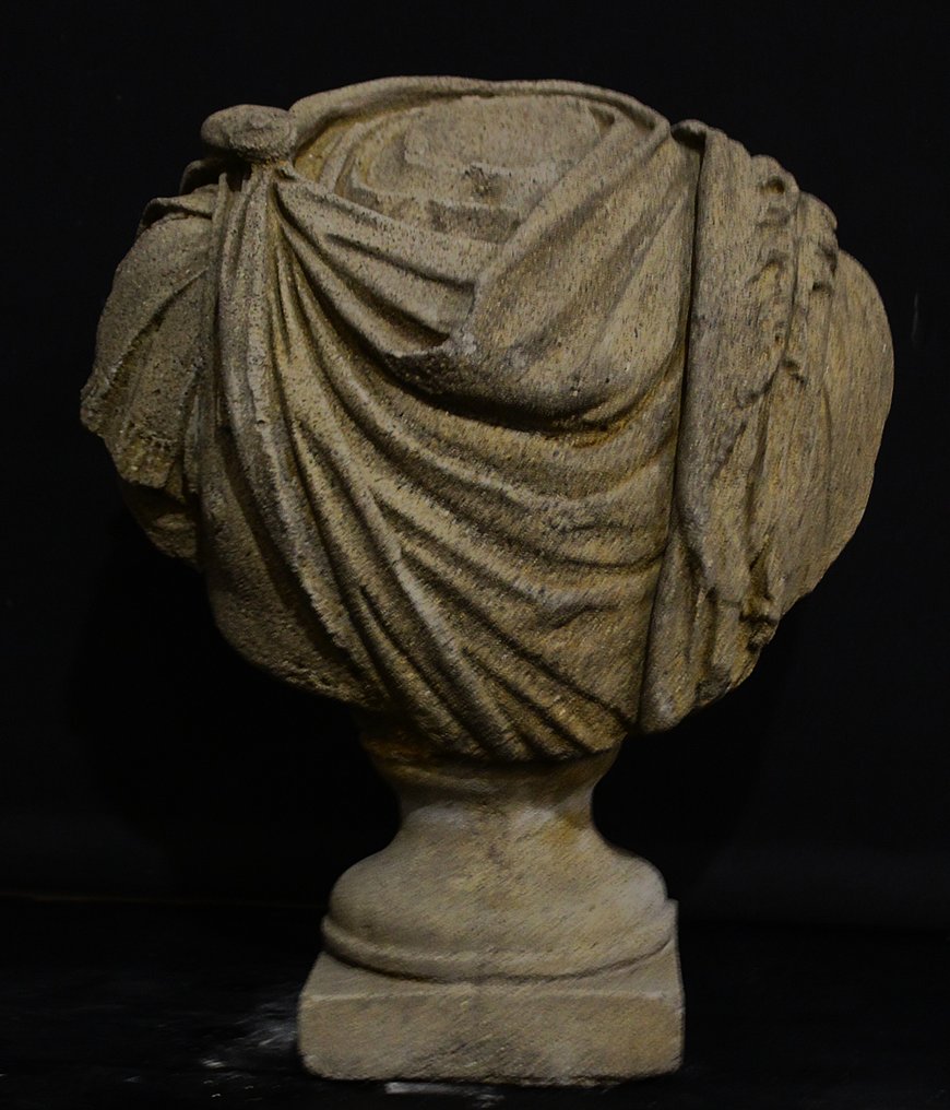 雕塑, Busto di imperatore in peperino, XX secolo - 30 cm - peperino #3.2