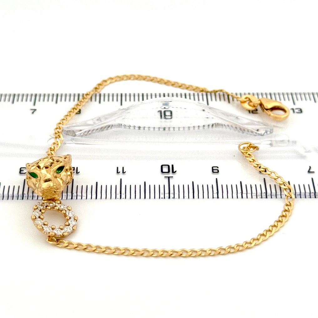 Handmade - 手镯 - Pantera - 4 g - 18K包金 黄金, 白金 #3.2