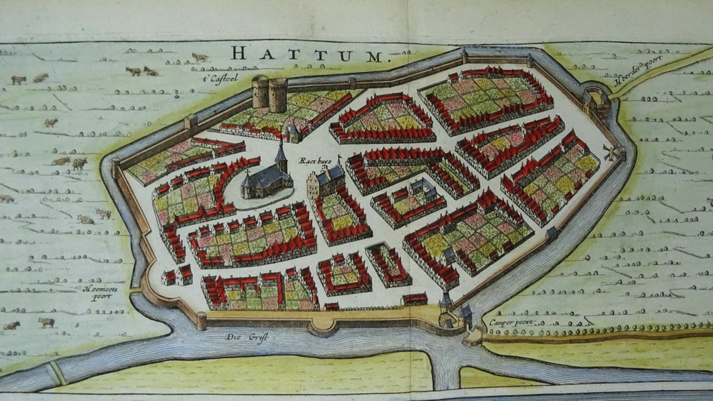 Ολλανδία - Hattem, Elburg, Gelderland, IJsselmeer; N. Van Geelkercken / A. van Slichtenhorst - Hattum - Elburg - 1651-1660 #2.1