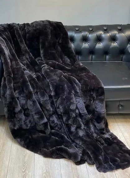 毯子  - 220 cm - 110 cm - 棕色毛皮 Rex 金丝猴 #2.1