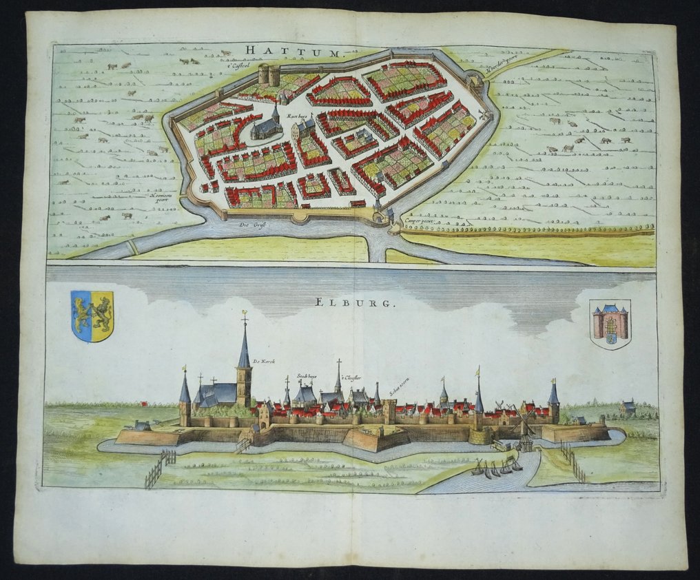 Ολλανδία - Hattem, Elburg, Gelderland, IJsselmeer; N. Van Geelkercken / A. van Slichtenhorst - Hattum - Elburg - 1651-1660 #1.0