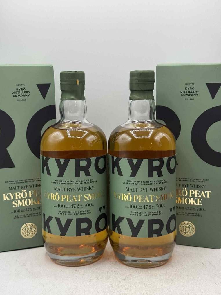 Kyrö Peat Smoke - 100% Rye Malt - 70 cl - 2 flaskor #1.0