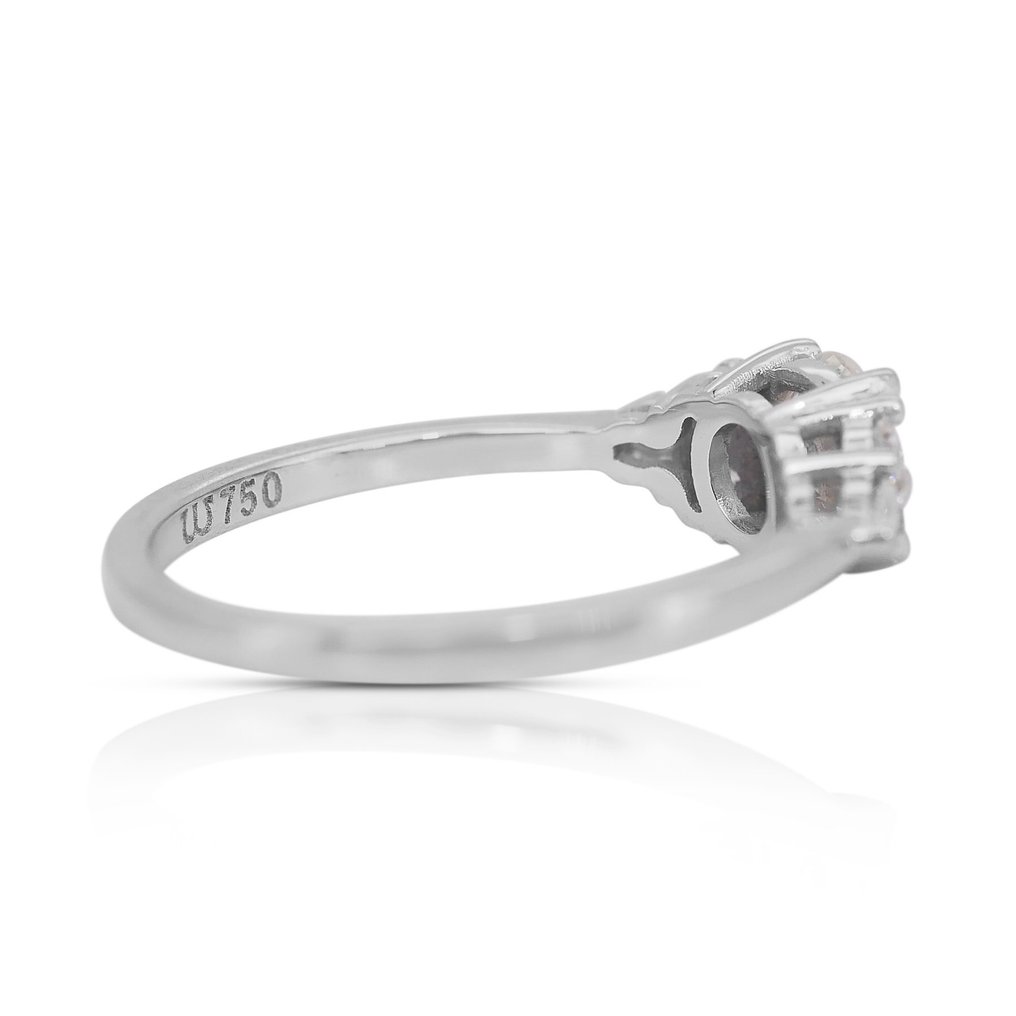 戒指 - 18 克拉 白金 - 0.91ct. tw. 鉆石 (天然) - 鉆石 #2.1