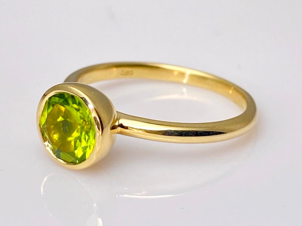 Δαχτυλίδι - 14 καράτια Κίτρινο χρυσό - 1.42ct. tw. Περίδοτο #1.0