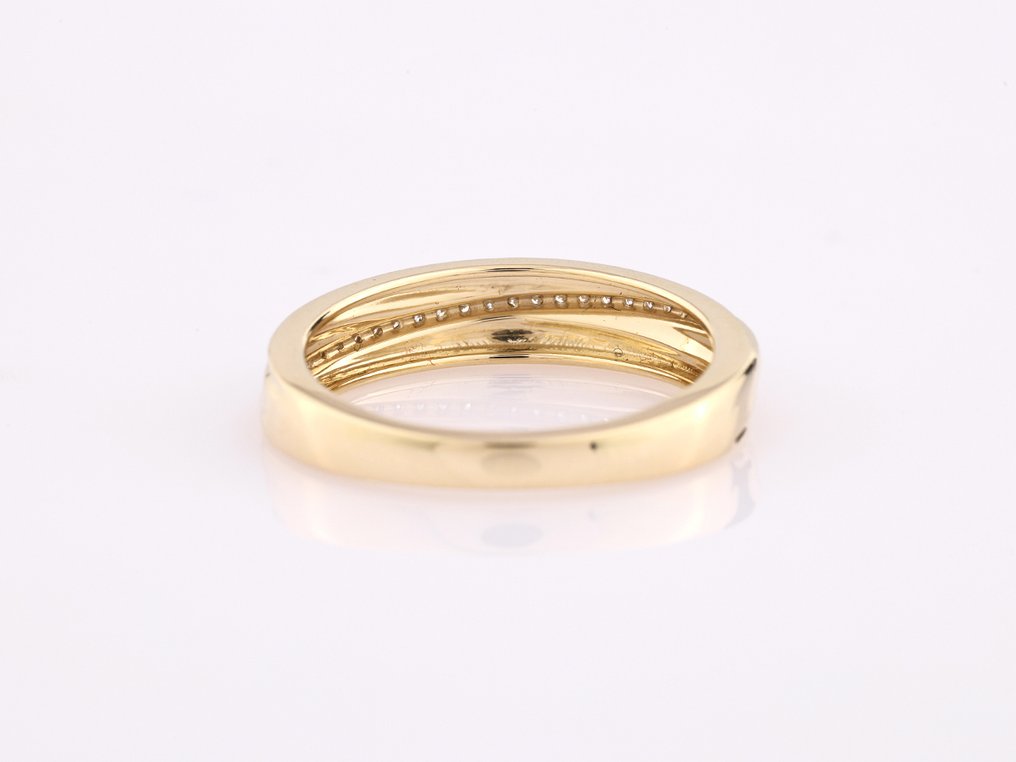 Bague - 14 carats Or jaune - 0.07ct. tw. Diamant (Naturelle) #2.1