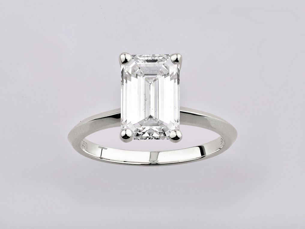 戒指 - 14K包金 白金 - 3.00ct. tw. 钻石 (实验室培育) #1.0