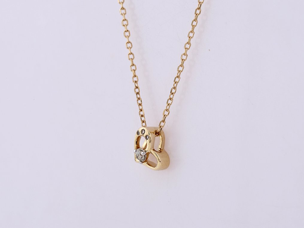 Sans prix de réserve - Collier avec pendentif - 14 carats Or jaune -  0.03ct. tw. Diamant (Naturelle)  #1.0