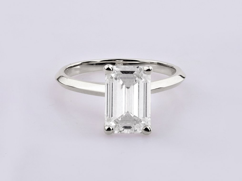 戒指 - 14K包金 白金 - 3.00ct. tw. 钻石 (实验室培育) #1.0