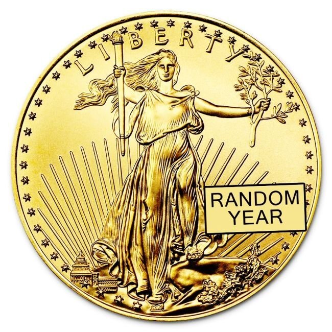 Ηνωμένες Πολιτείες. 25 Dollars 1/2 oz $25 USD American Gold Eagle Coin BU (Random Years) #1.0