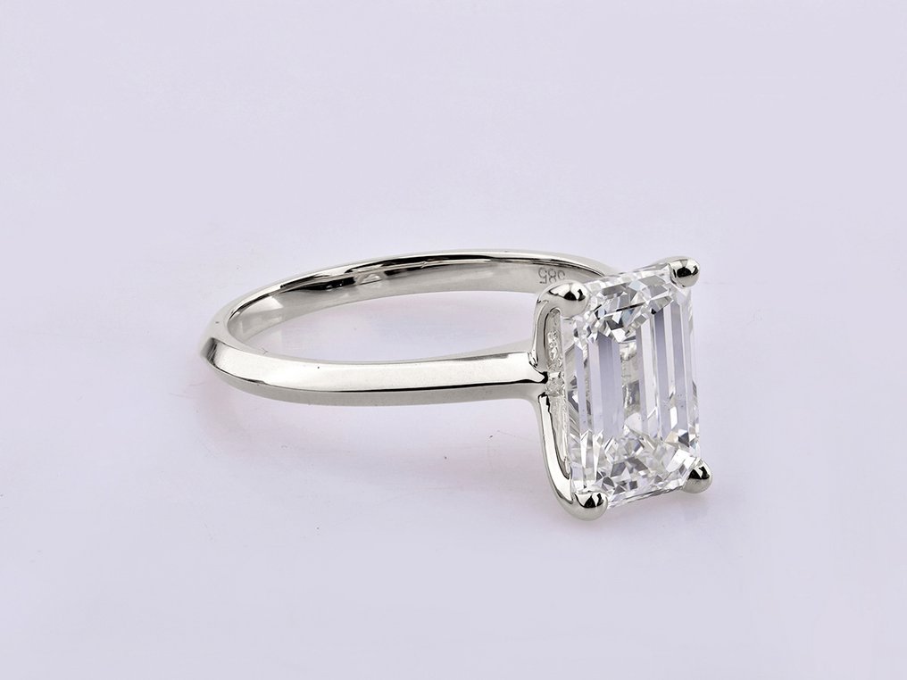 戒指 - 14K包金 白金 - 3.00ct. tw. 钻石 (实验室培育) #2.1