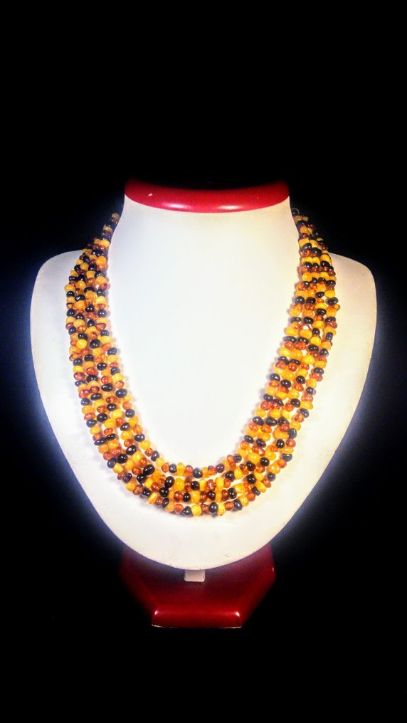 Hosszú balti borostyán nyaklánc. - Borostyánkő - Unique design - 200 cm - 0.5 cm (Nincs minimálár) #4.3