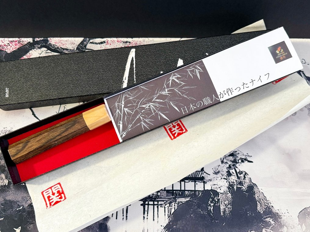 YASUDA HAMONO KOTETSU - Μαχαίρι κουζίνας - Santoku - Χάλυβας, WA VG10 Damacus - Ιαπωνία - Πλαστογραφημένο Ιαπωνικό ΣΑΝΤΟΚΟΥ #3.2