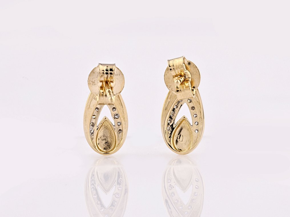 χωρίς τιμή ασφαλείας - Σκουλαρίκια - 14 καράτια Κίτρινο χρυσό - 0.10ct. tw. Διαμάντι (Φυσικό) #3.2