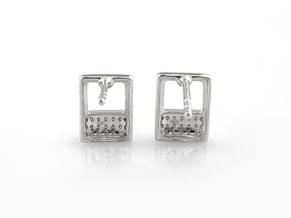 χωρίς τιμή ασφαλείας - Σκουλαρίκια - 14 καράτια Λευκός χρυσός - 0.08ct. tw. Διαμάντι (Φυσικό) #3.2