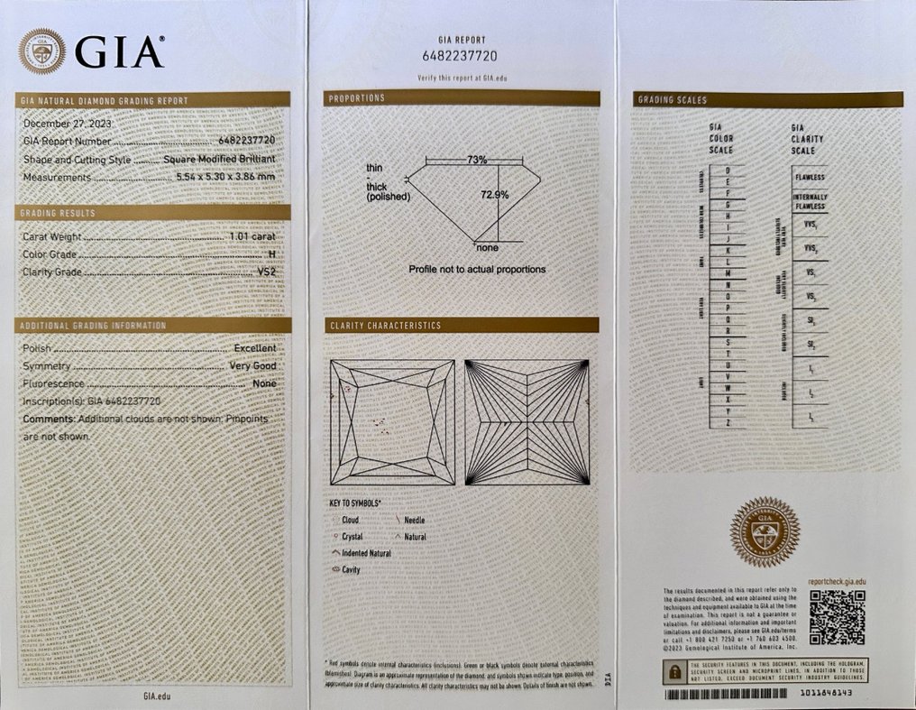 戒指 白金 - 1.22ct. tw. 钻石 (天然) - 钻石 - GIA #2.1