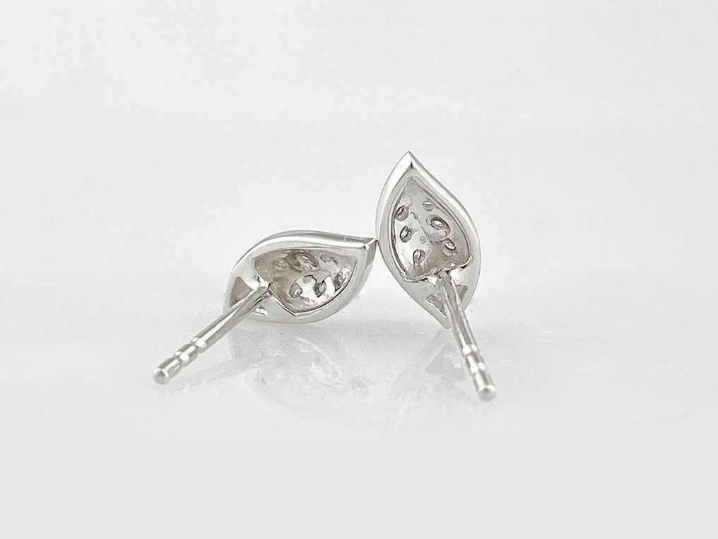χωρίς τιμή ασφαλείας - Σκουλαρίκια - 14 καράτια Λευκός χρυσός -  0.13ct. tw. Διαμάντι (Φυσικό)  #2.1