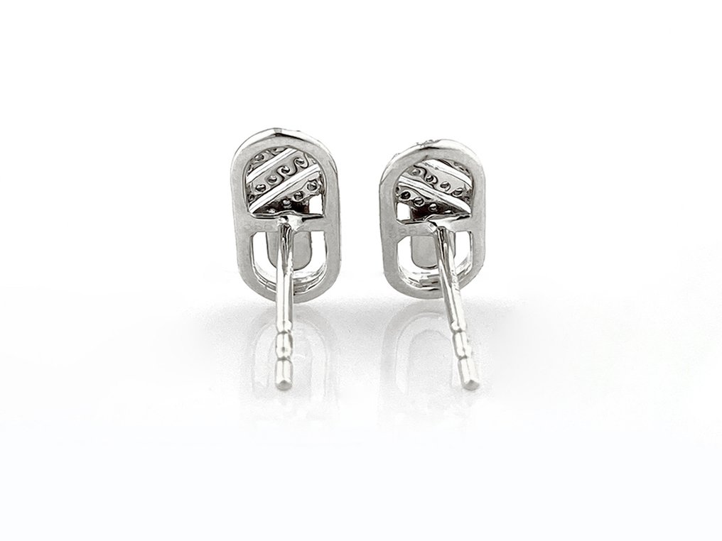 χωρίς τιμή ασφαλείας - Σκουλαρίκια - 14 καράτια Λευκός χρυσός -  0.07ct. tw. Διαμάντι (Φυσικό)  #3.2