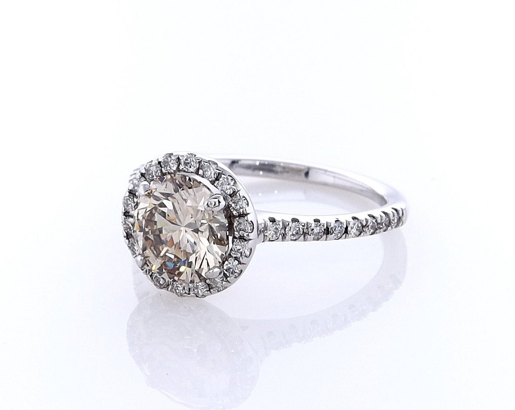 Sormus - 14 kt. Valkokulta -  1.53ct. tw. Timantti (Luonnonvärinen) - Timantti #2.1