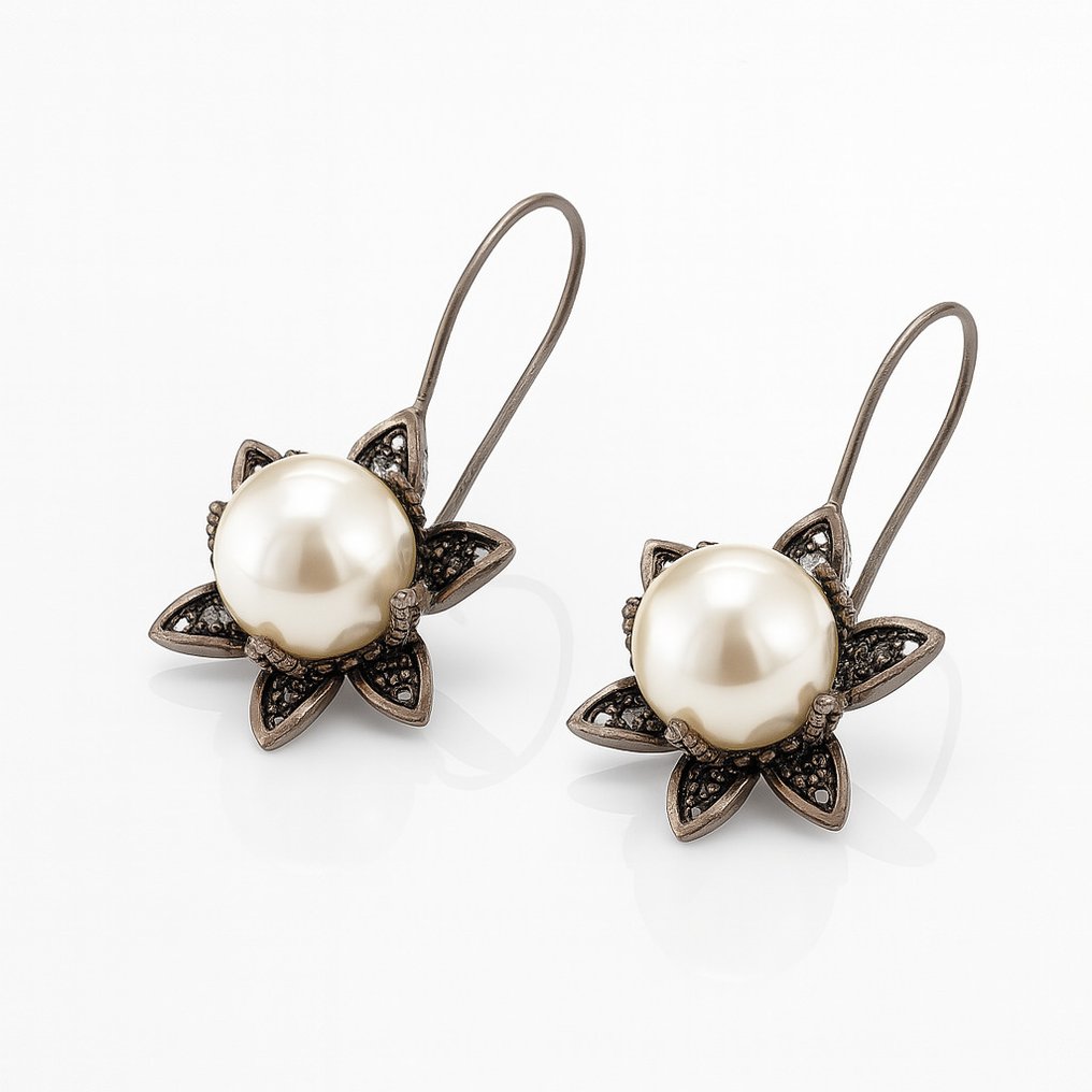 Fără preț de rezervă - Set de bijuterii din 2 piese Argint Perlă #1.0