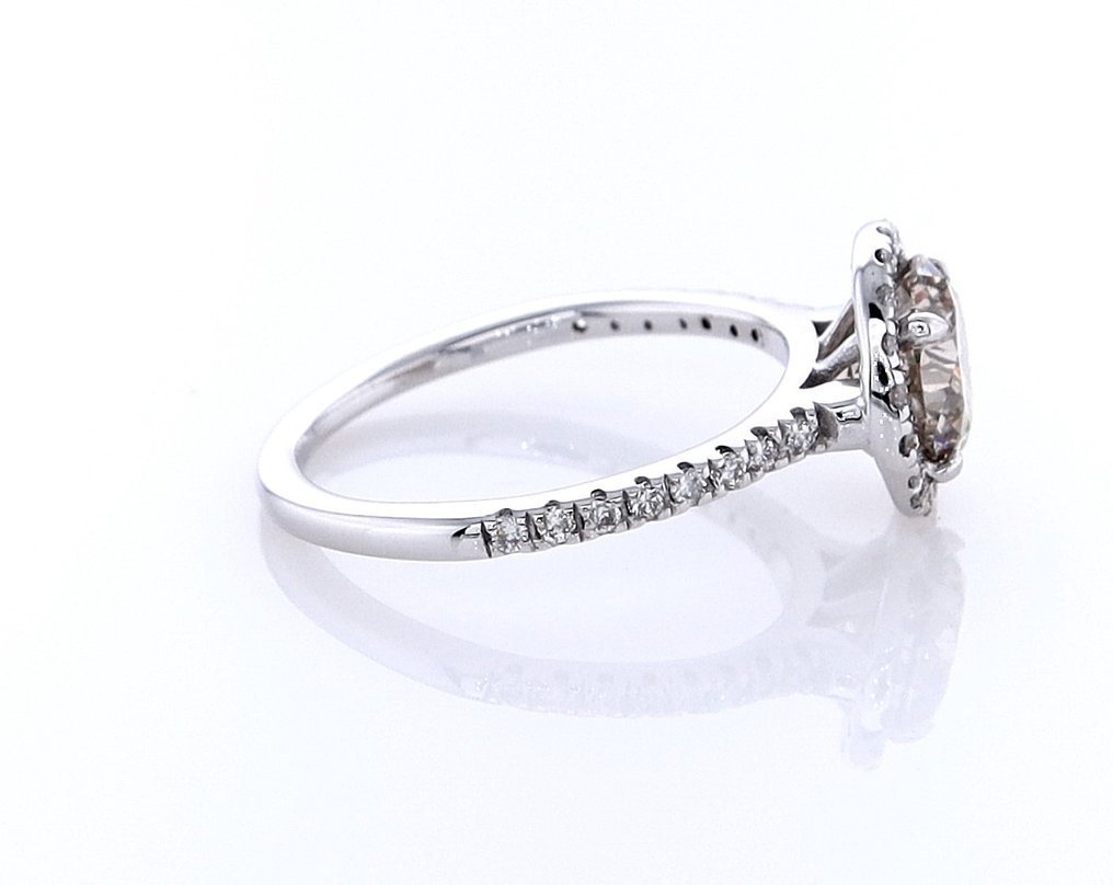 Sormus - 14 kt. Valkokulta -  1.53ct. tw. Timantti (Luonnonvärinen) - Timantti #4.3