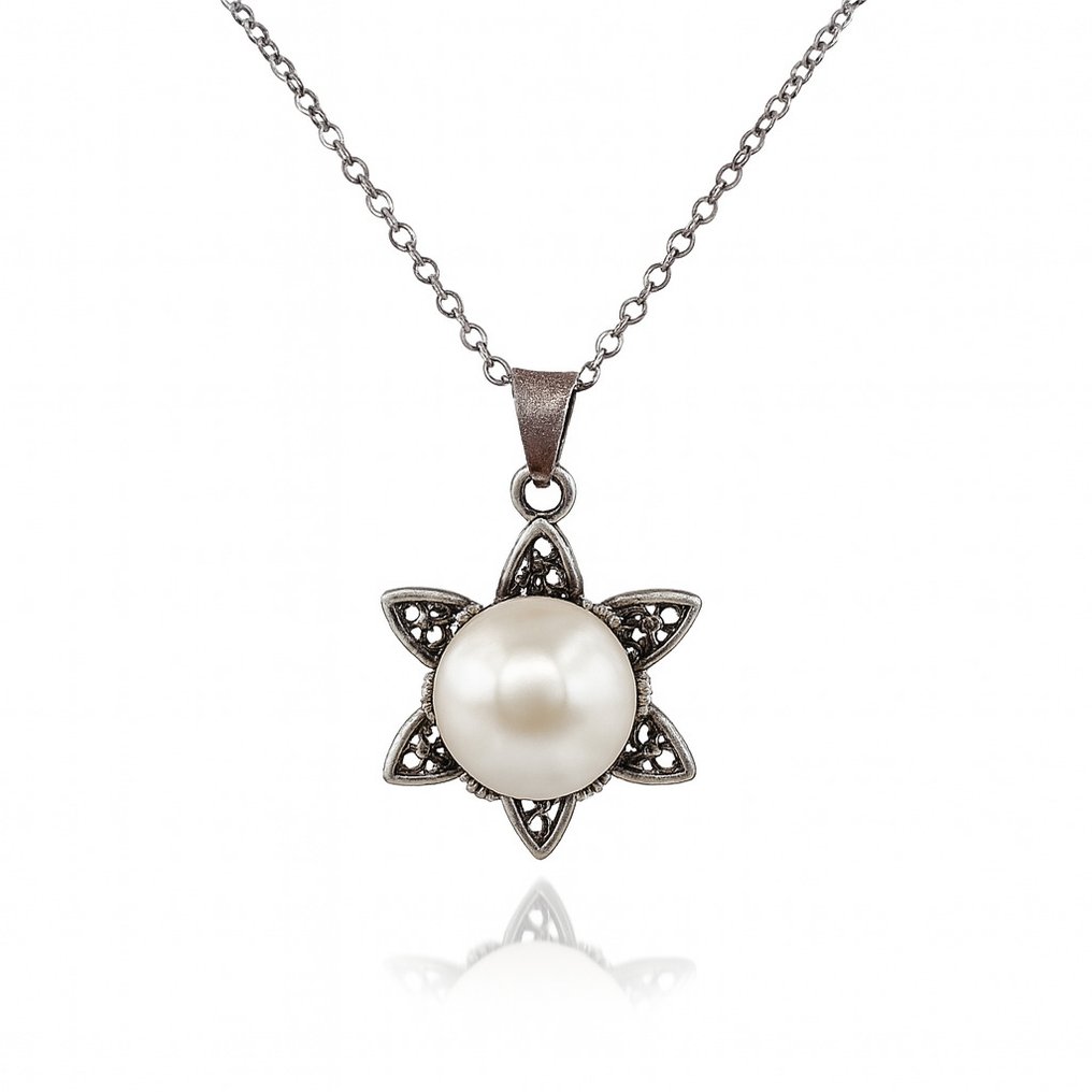 Fără preț de rezervă - Set de bijuterii din 2 piese Argint Perlă #2.1