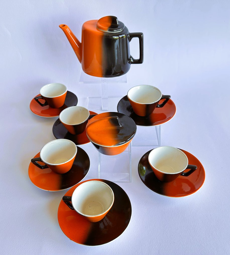 Granit - Coffee set (14) - Eva Striker Zeisel Art Deco Porcelain Faience Coffee Set by Budapest Gránit - Ceramic #3.2