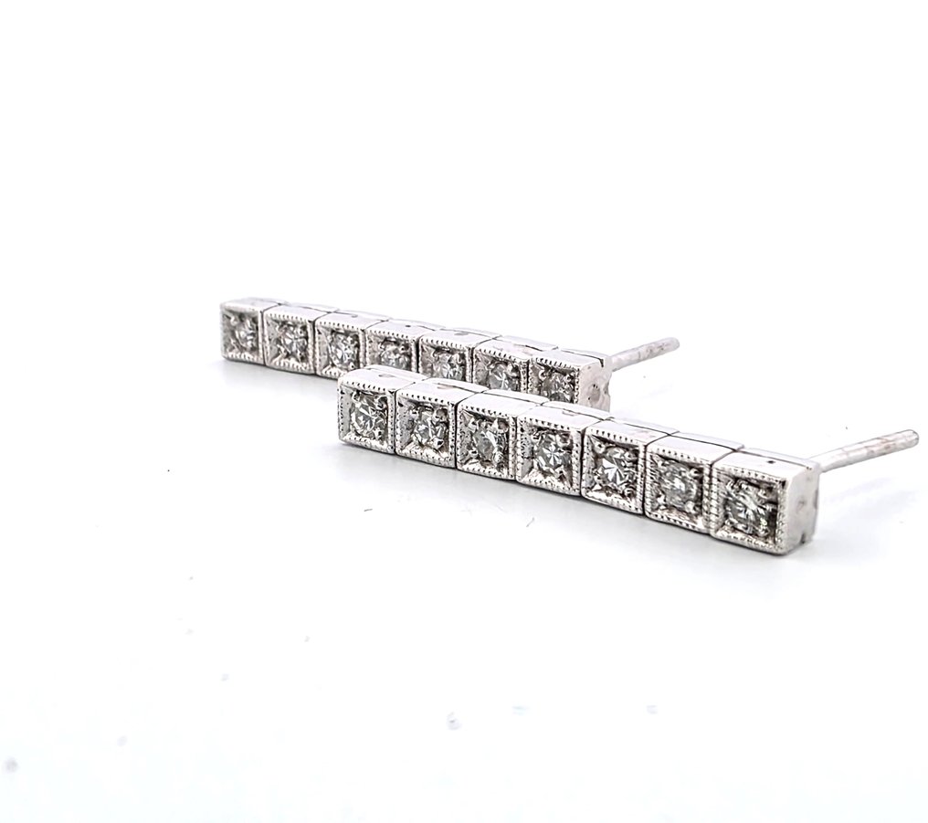 耳环 白金 -  0.45ct. tw. 钻石 (天然)  #3.2