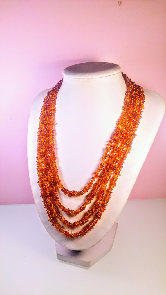 Baltisk rav - ekstra lange tråder - halskjede - Rav - 200 cm - 0.5 cm (Ingen reservasjonspris) #1.0