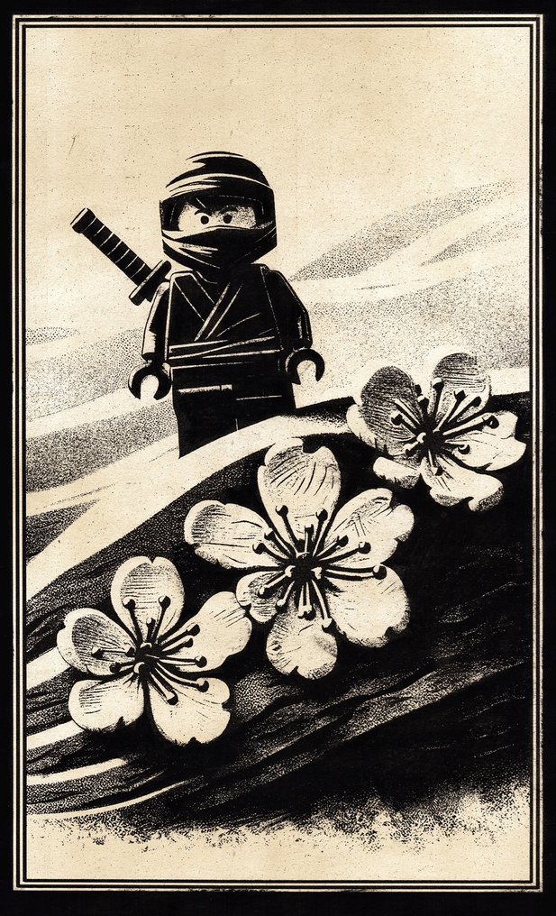 Æ (XX-XXI) - (Set of 3) - "Lego Ninjago", (2025) - Mixed Media Triptych #1.0