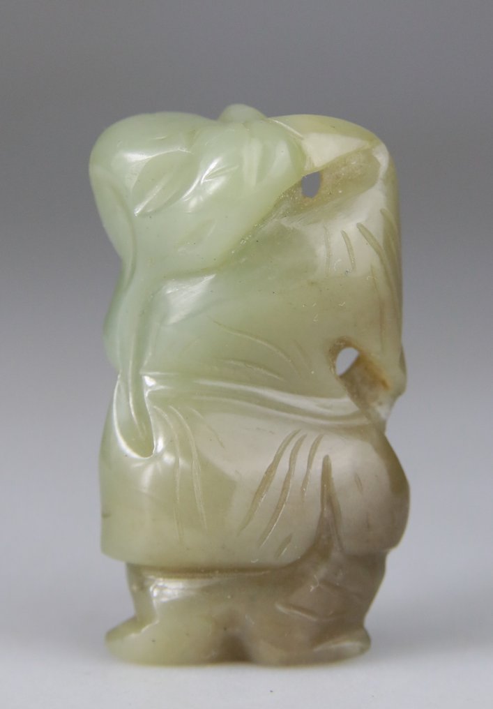 Kinesisk pladevedhæng - Hoho Brother - Jade Pale - nephrite - Kina - Begyndelsen af det 20. århundrede #2.1