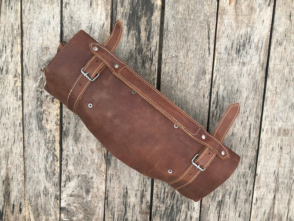 Μαχαίρι κουζίνας - Σετ Χειροποίητων Μαγειρικών Μαχαιριών – Περίστροφο Ιαπωνικού Ατσαλιού, Λαιμός από Ρόδο, Δερμάτινο - Βόρεια Αμερική - TS4 #2.1