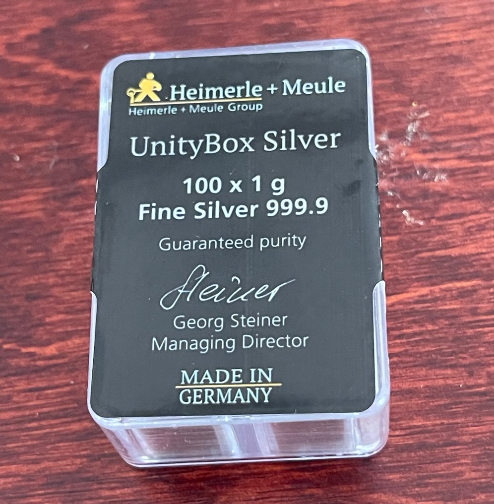 100 grammi - Argento .999 - Heimerle + Meule, Germany - Sigillato (Senza Prezzo di Riserva) #1.0