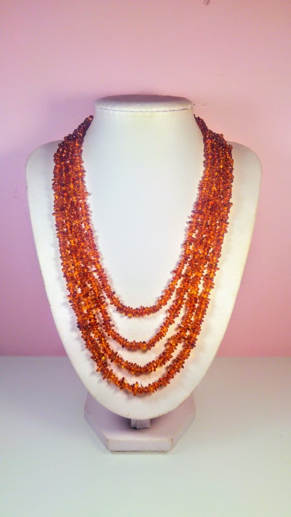 Baltisk rav - ekstra lange tråder - halskjede - Rav - 200 cm - 0.5 cm (Ingen reservasjonspris) #2.1