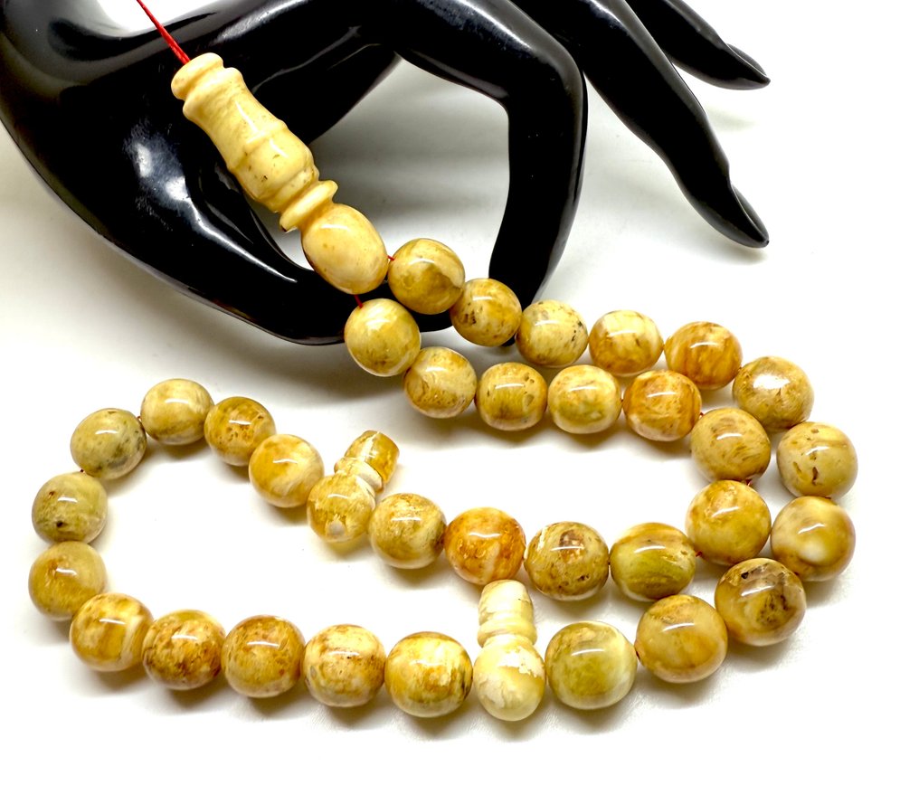 Baltic amber tesbih bönepärlor rosenkrans, runda olivformade pärlor 35,3 g - Bärnsten - Succininte #1.0