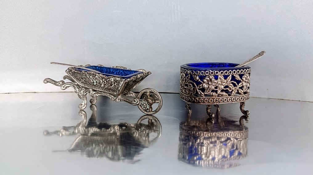 Collectable Novelty Wheelbarrow and oval - Saliera (2) - .800 argento #1.0