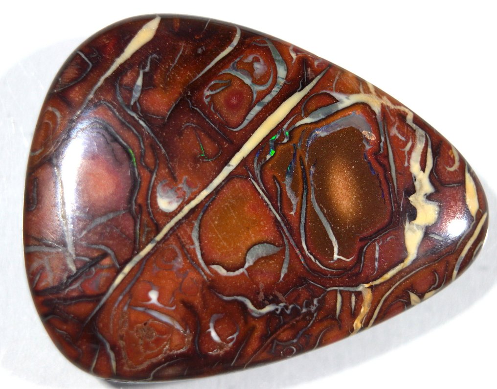Ct. 41,50 Australsk Boulder Opal Poleret - Højde: 32 mm - Bredde: 27 mm- 8.3 g #2.1