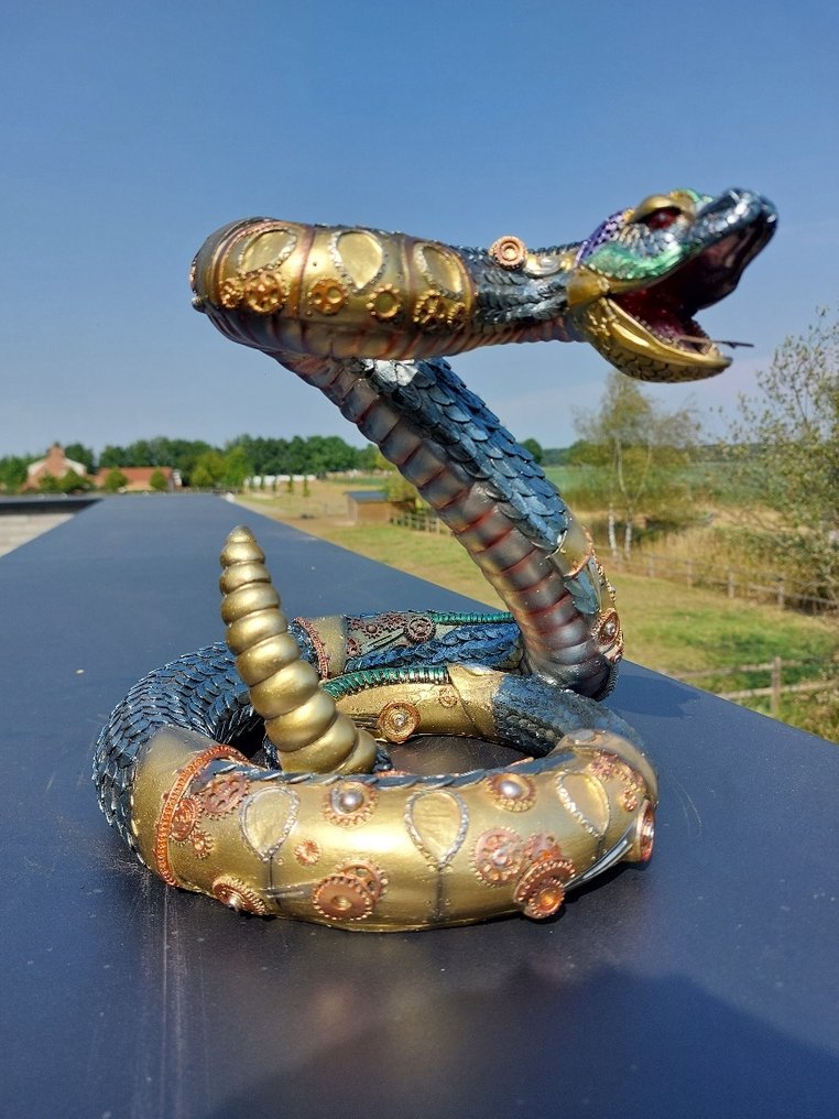 Statua, slang pyton steampunk - 22.5 cm - polyresin #3.2