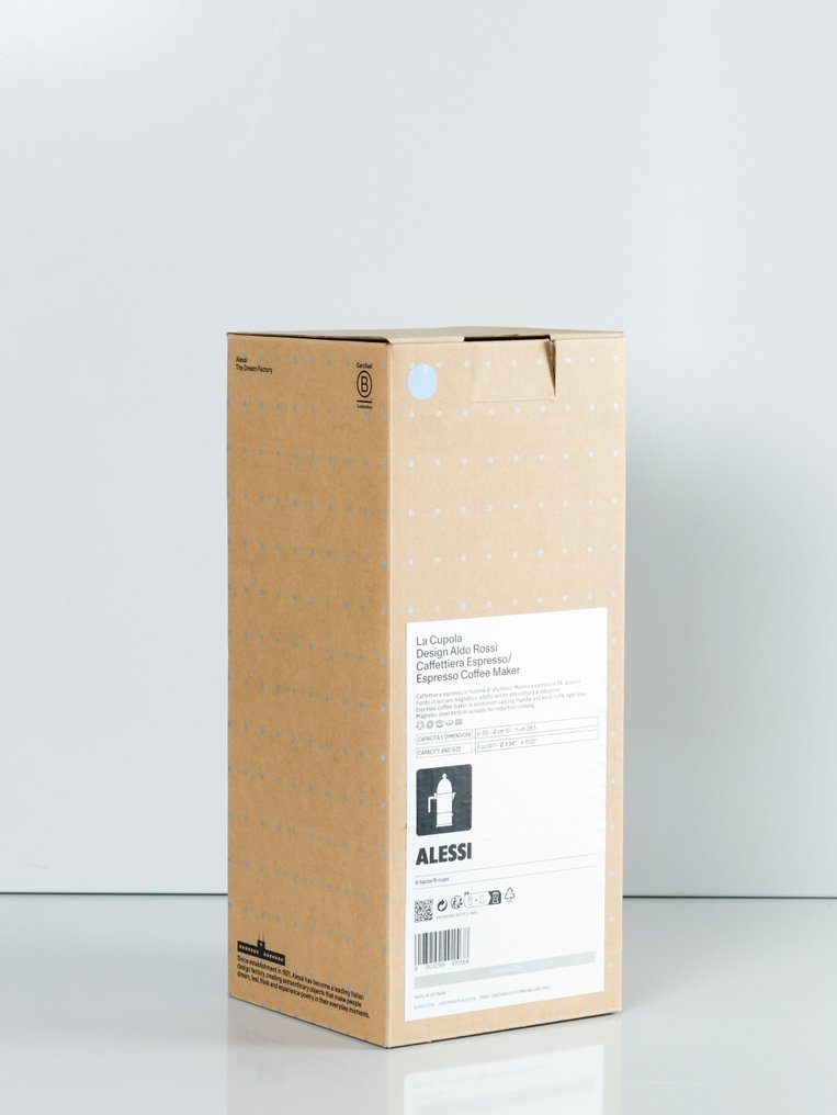 Alessi - Aldo Rossi - Kávéfőző - A Cupola - 6 csésze - Világoskék - öntött alumínium, acél - Bevezetés #1.0