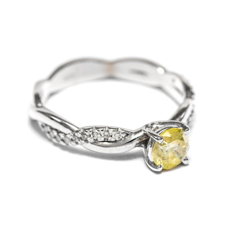 戒指 - 14K包金 白金 - 0.61ct. tw. 钻石 (天然) - 钻石 #4.3