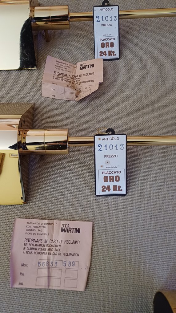 Fratelli Martini - Fali lámpatest (2) - Aranyozott sárgaréz - készletállomány #3.2