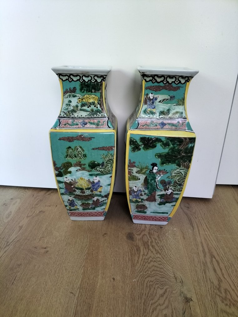 花瓶 - 陶瓷 - 中國 - 方形花瓶 #1.0