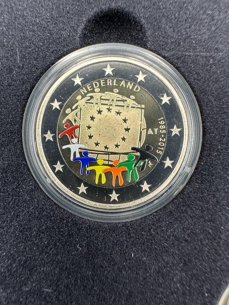 Netherlands. 2 Euro 2015 "30 Jaar Europese Vlag" - met kleur Proof #2.1