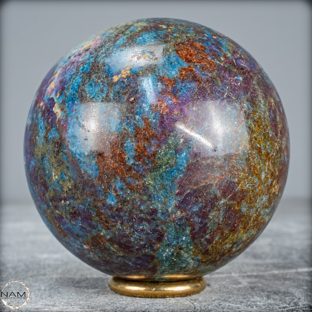 极为稀有的天然红宝石在蓝晶石水晶球中 缅甸,未加热- 738.25 g #1.0