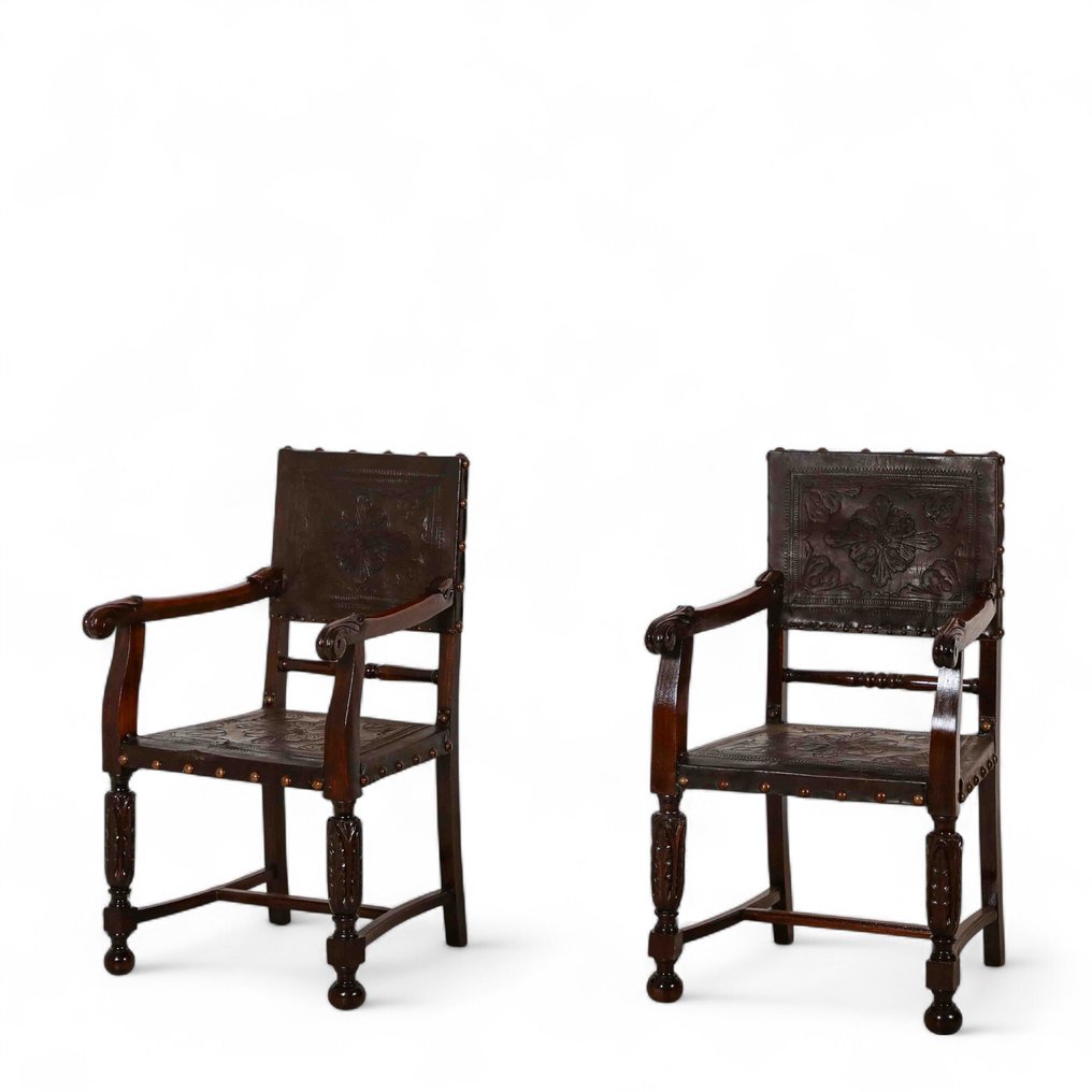 Szék - bőr, Diófa #1.0