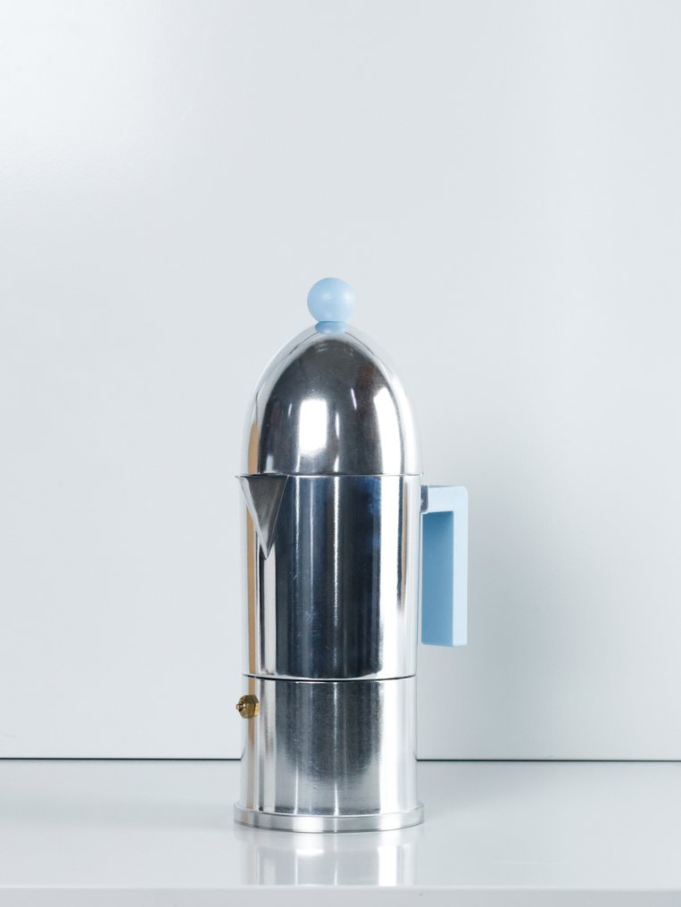 Alessi - Aldo Rossi - Kávéfőző - A Cupola - 6 csésze - Világoskék - öntött alumínium, acél - Bevezetés #1.0