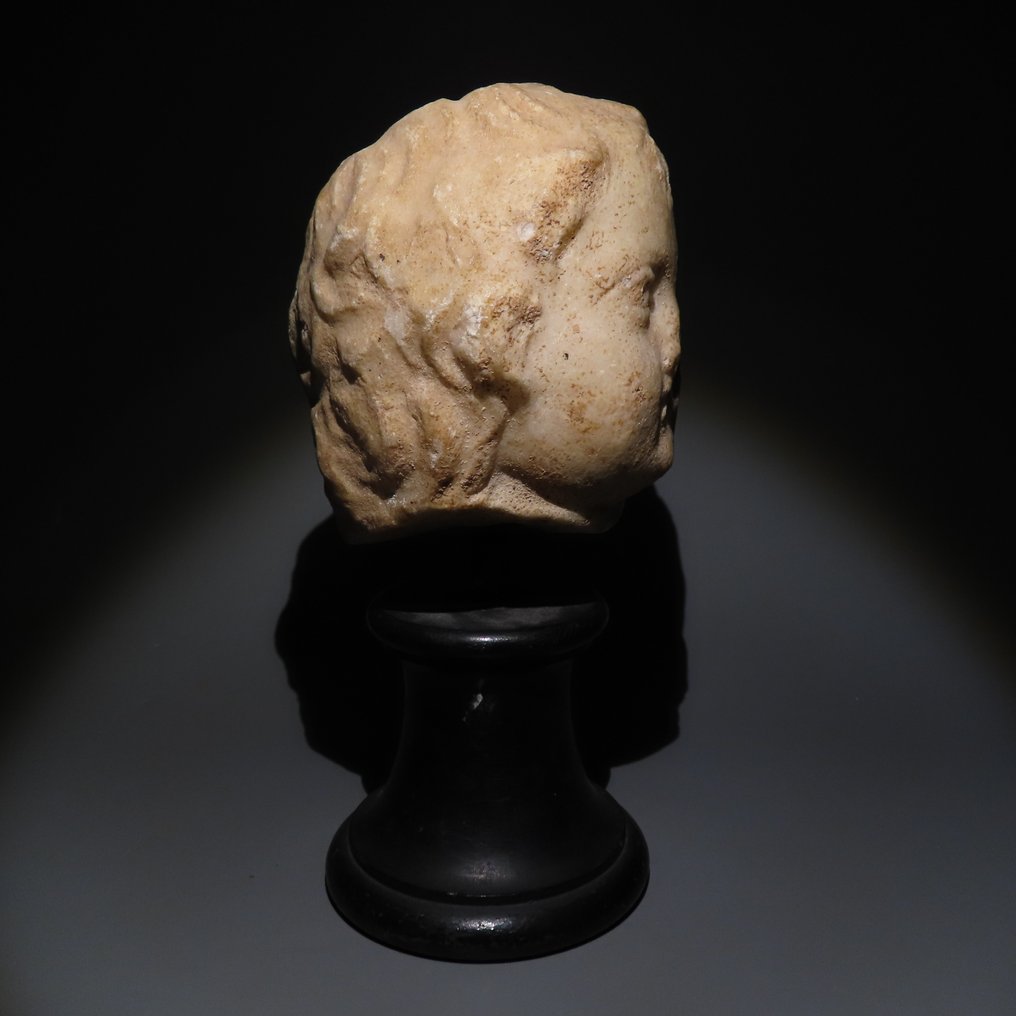 Αρχαία Ρωμαϊκή Μάρμαρο Κεφαλή του Έρωτα. 2ος αιώνας μ.Χ. Ύψος 16 εκ. #3.2