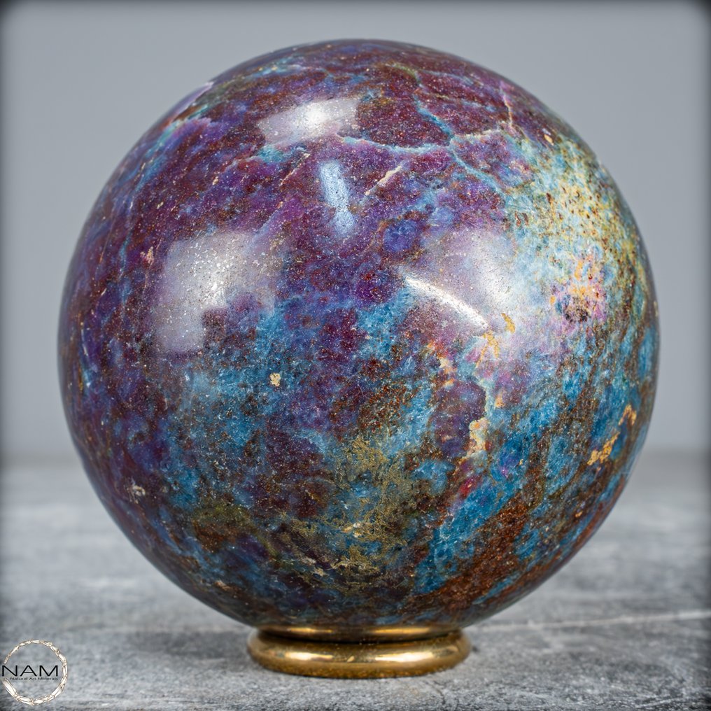 极为稀有的天然红宝石在蓝晶石水晶球中 缅甸,未加热- 738.25 g #4.3