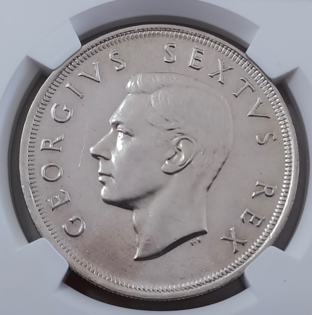 Νότια Αφρική. 5 Shillings 1952 (key date) - NGC AU Details  (χωρίς τιμή ασφαλείας) #3.2